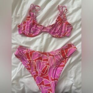 Stone Fox Swim Pink and Red Bikini